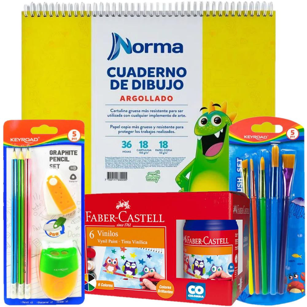 Kit Escolar Dibujo Para Niños X 4 Piezas