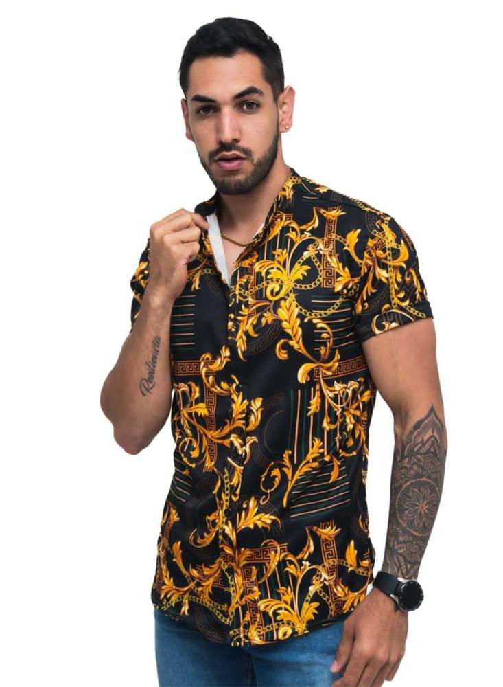 Camisa Para Hombre Manga Corta En Chalis Ref. Figu Carulla