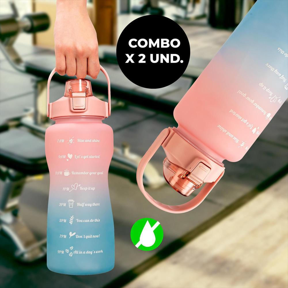 Botella De Agua Motivadora 2 Litros Con Marcador De Tiempo