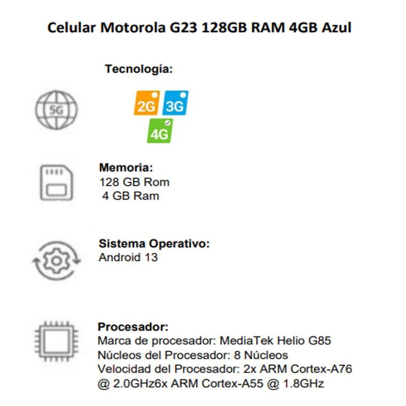 Moto G23 128gb 4gb Ram Azul