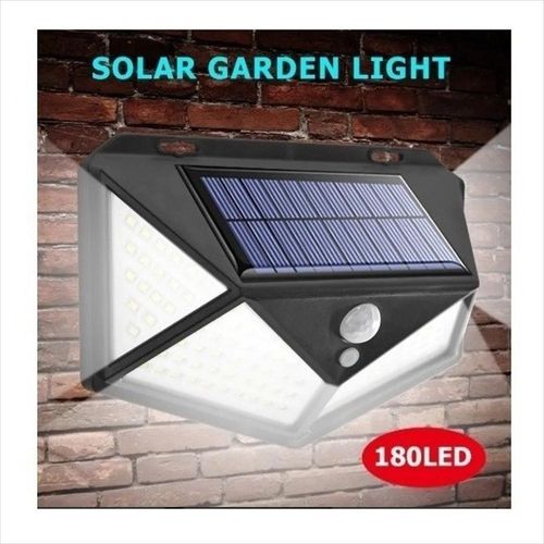 Lampara Solar De Pared Luz Blanca Con Sensor 180 Led Hs8010