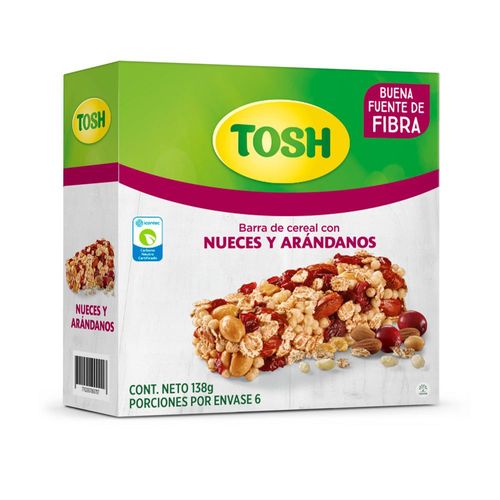 Barra de cereal arandanos TOSH 138 gr
