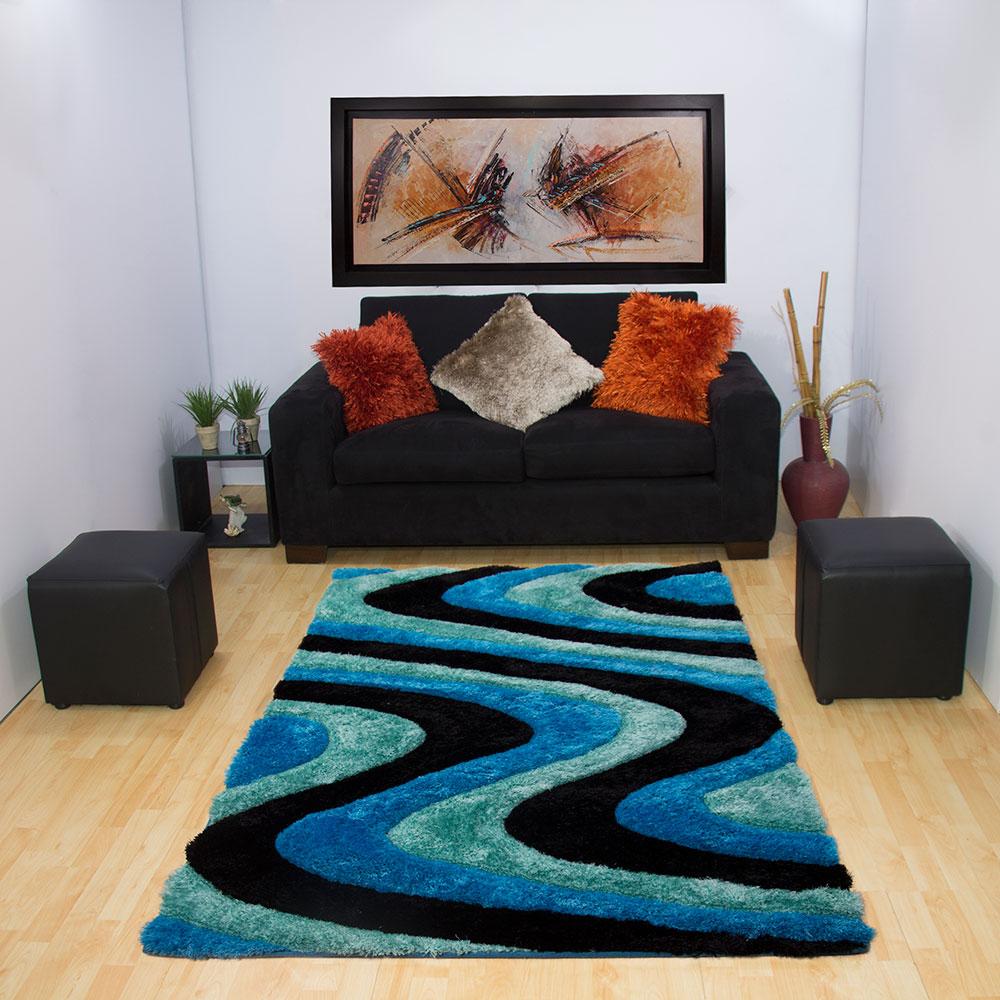  LBHAUSE Tapete de 20 x 63 pulgadas, de líneas onduladas, color  azul degradado, tapete absorbente para interiores, tapete de goma para  cocina, entrada de bienvenida, sala de estar, dormitorio, diseño geométrico