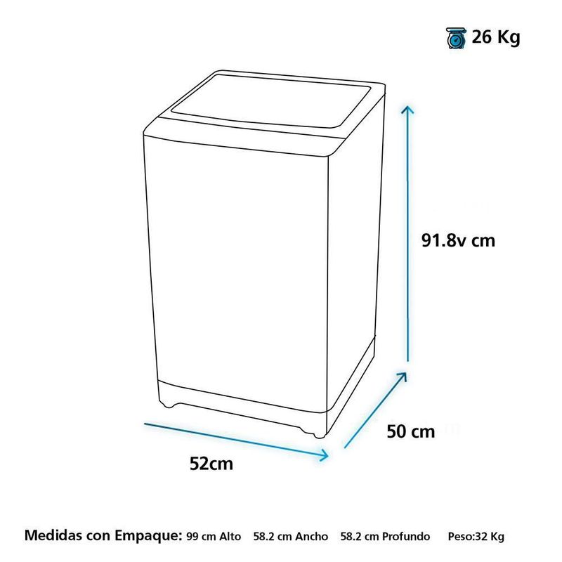 Lavadora MABE Carga Superior 9 kg (20 lb) LMA9020WGA - Carulla |  Supermercado más fresco con la mejor calidad