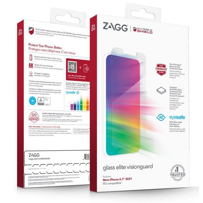 Protector de Pantalla Zagg Glass Elite+ iPhone 13 Pro Max - Transparente