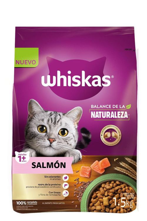 Alimento Seco Gato Adultos Salmon  WHISKAS 1.5 gr