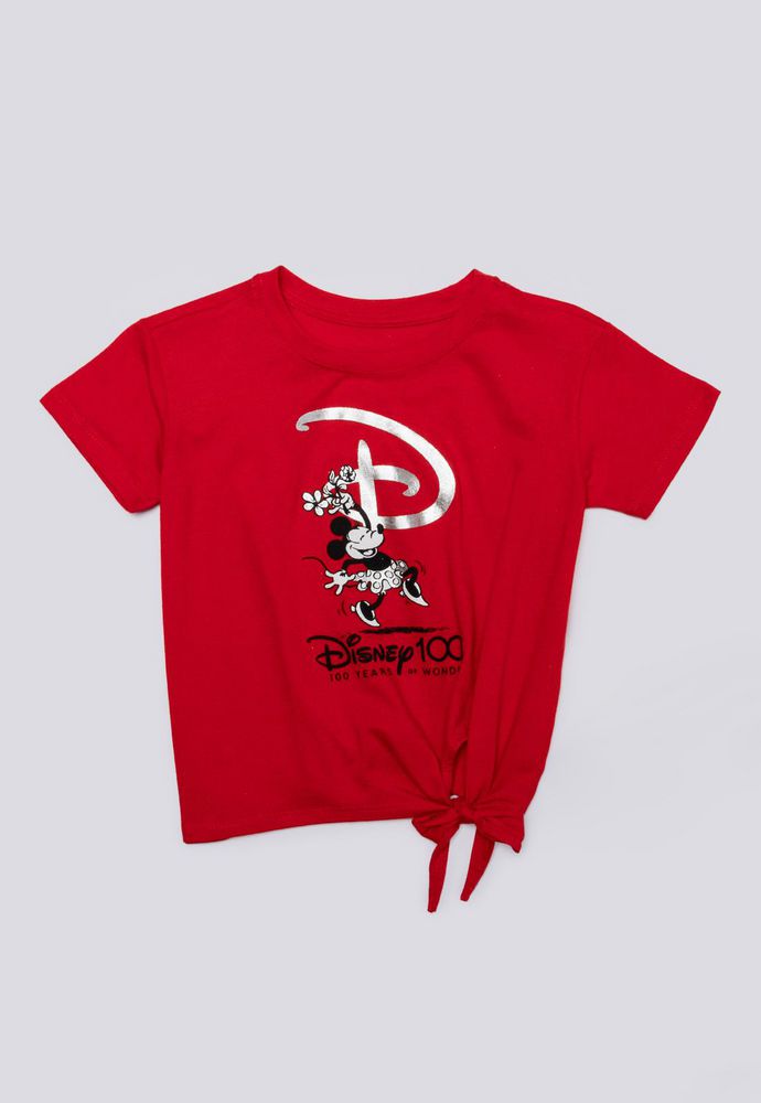 Camiseta Minnie niña manga corta roja