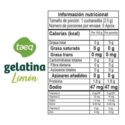 Gelatina Limon TAEQ 12 gr