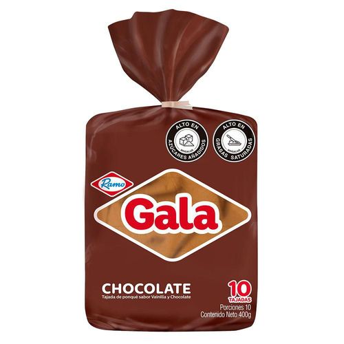Ponque Tajado Chocolate GALA 400 gr