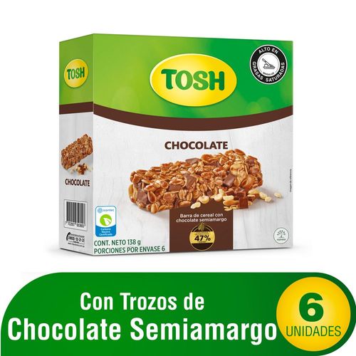 BARRA DE CEREAL CHOCOLATE TOSH 138 gr