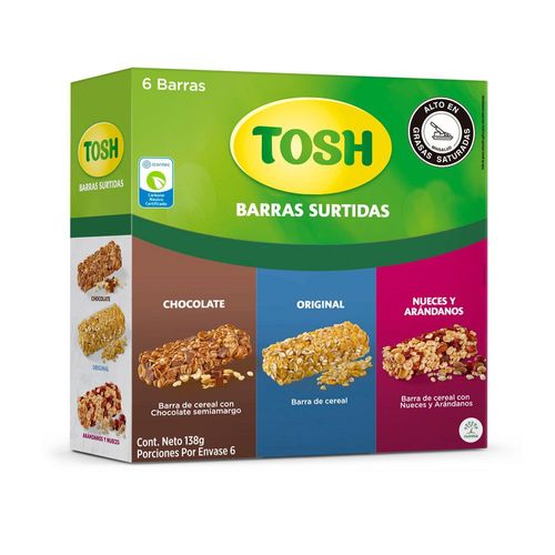 Barra Cereal Arándanos TOSH 138 gr
