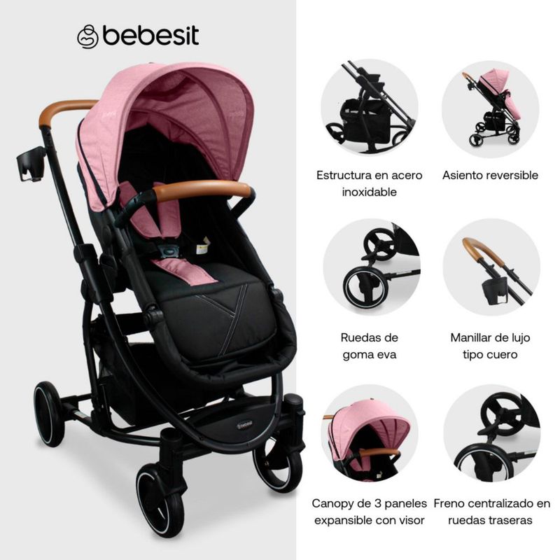 Coche para Bebé Prima Rosado Bebesit –