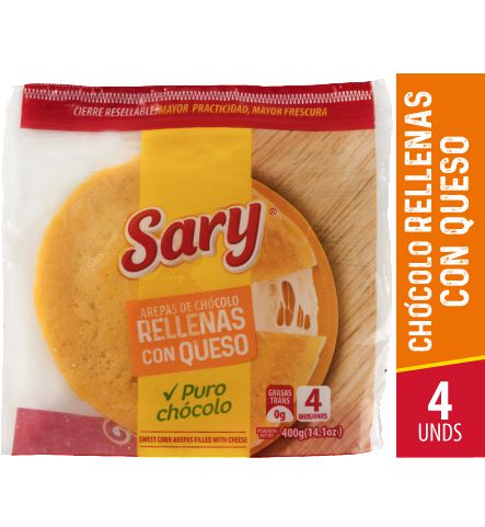 Arepa chocolo r/queso x4 unds  SARY 400 gr