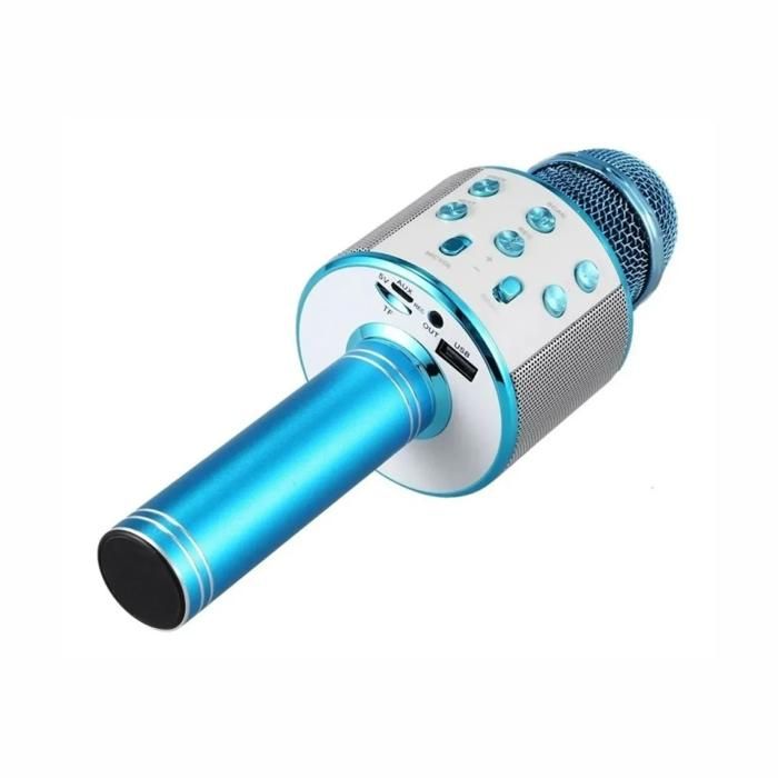 Micrófono Inalámbrico Genérico Color Azul Con Altavoz