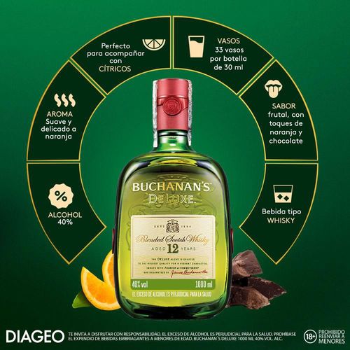Whisky 12 Años Deluxe BUCHANAN S 1000 ml
