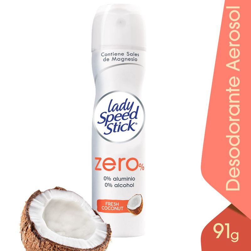 Desodorante lady speed stick zero aerosol coco x 91 g - carulla.com