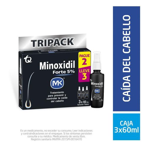 Tripack Minoxidil Forte Minoxidil Forte MK 5% TQ 0101147