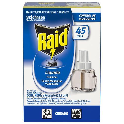 Repelente Líquido Para Insectos Voladores 1Rpto RAID 33 ml