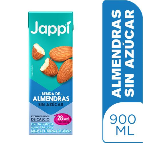 Bebida JAPPI Almendra Sin Azúcar(900 ml)