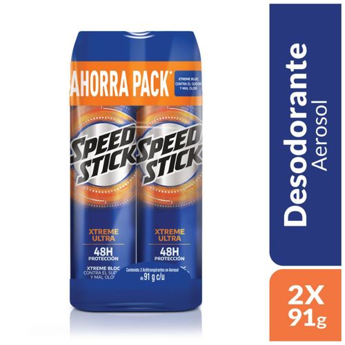 Desodorante SPEED STICK Xtreme Ultra Aerosol x2und 91gr  (300 ml)