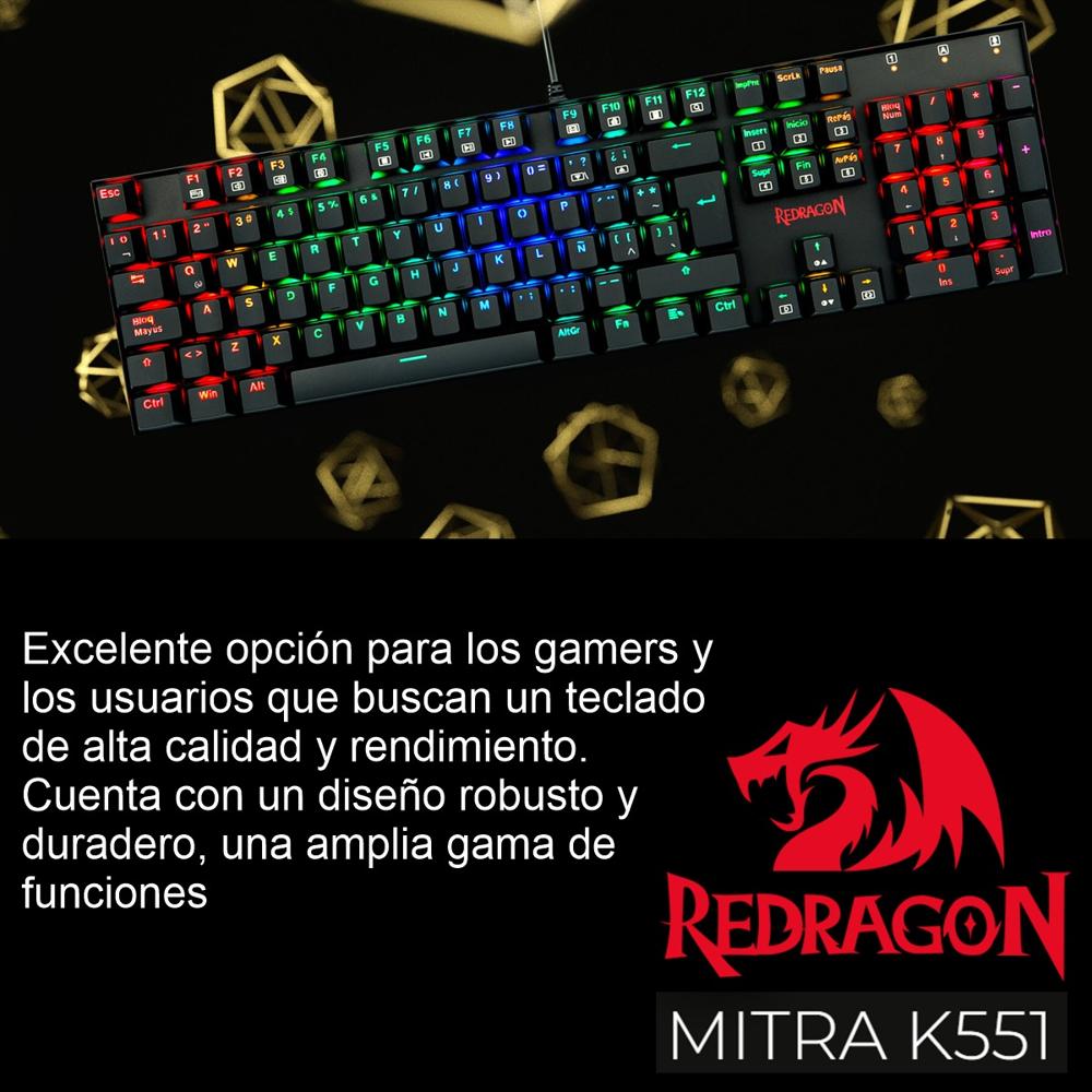 Teclado Gamer Mecánico Redragon K551 Mitra Ilumina | Carulla