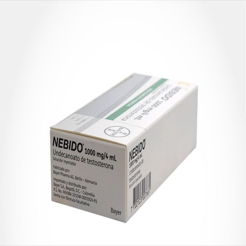 Nebido Testosterona 1000Mg Sol Intramuscular Caj 1 Vi 4 Ml