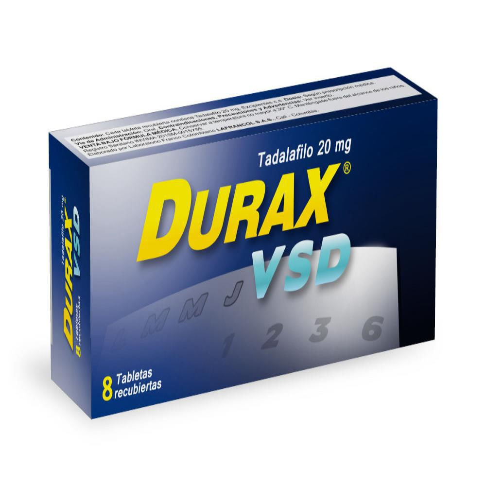 Durax Vsd Tab 20 Mg Oral Caja 8 Tb | Carulla