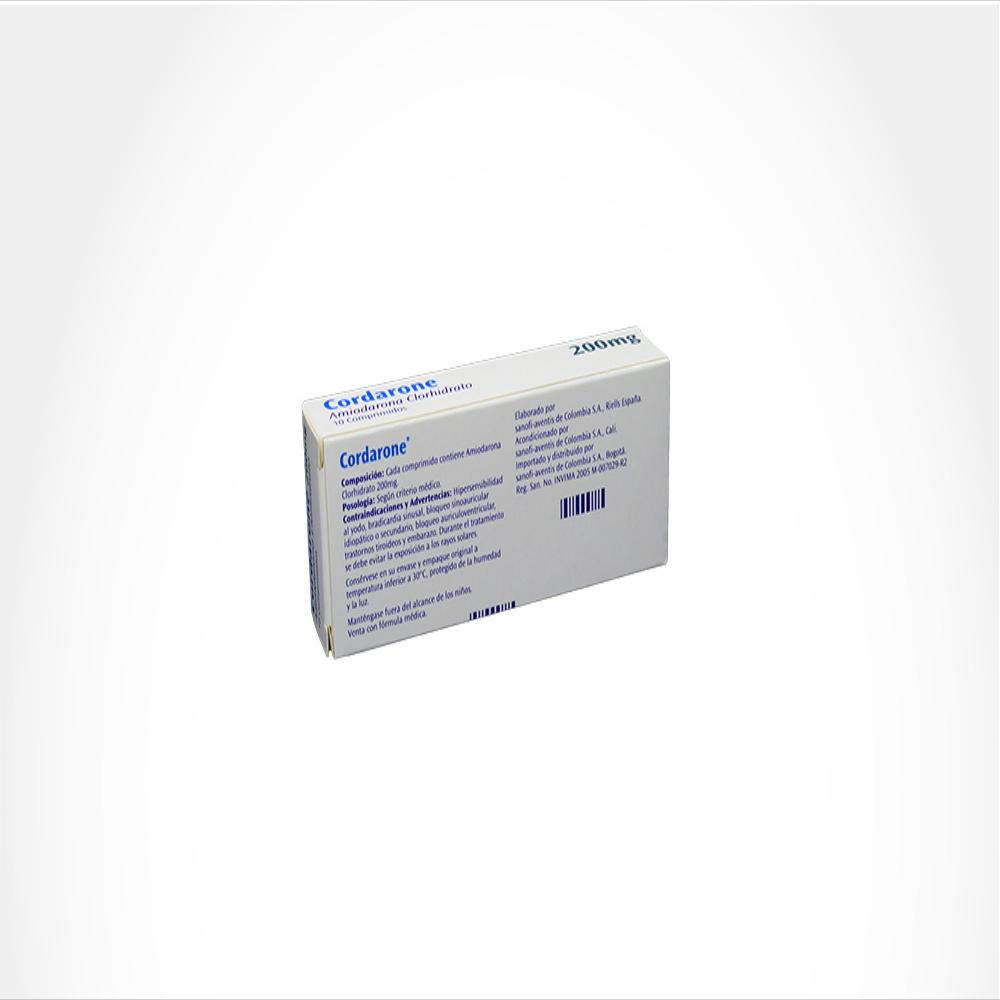 Cordarone Clorhidrato De Amiodarona 200Mg Caj 10 T | Carulla