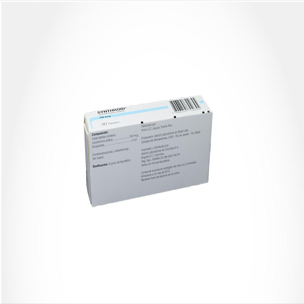 Synthroid Levotiroxina Sodica 150Mcg Tab Oral Caj | Carulla