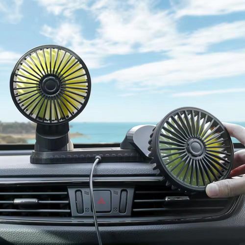 Ventilador Doble Para Carro Y Oficina Graduable Conexión Usb