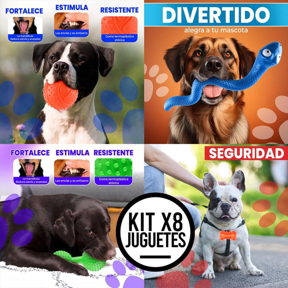 Kit X8 Juguetes Para Perros Grandes Diversion Y S Carulla