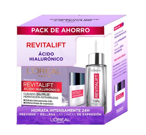 Serum + crema facial DERMO EXPERTISE Día Loreal Paris ácido hialurónico (80  ml)