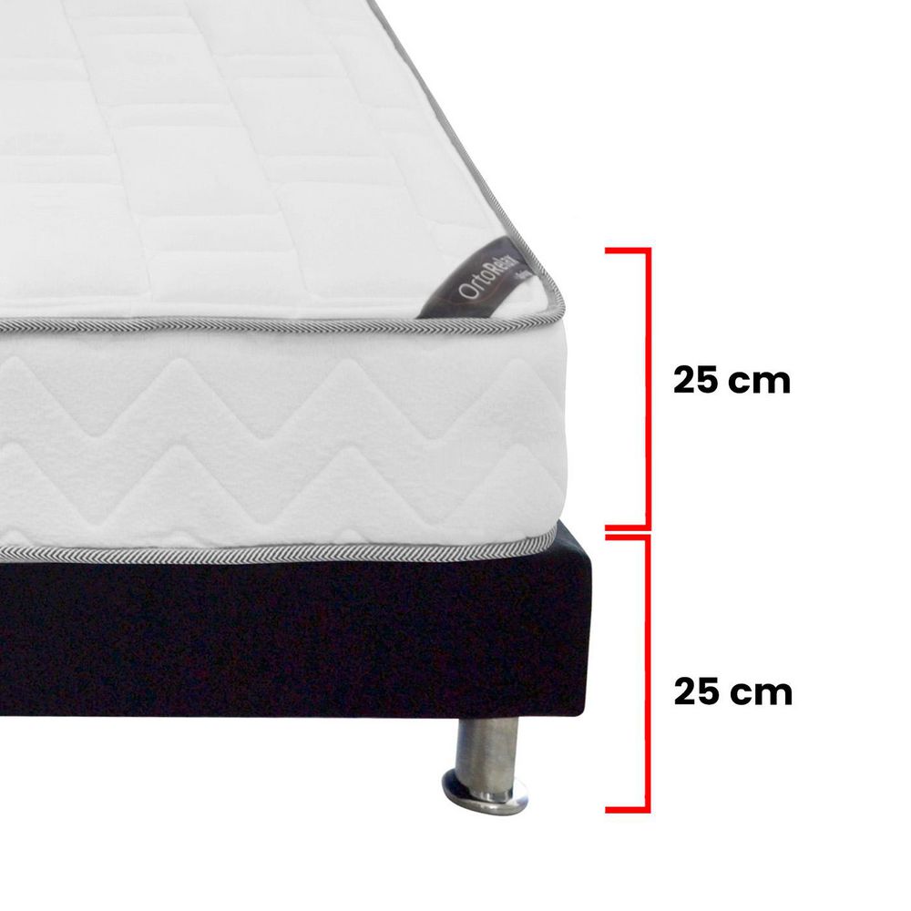 Colchón Combo SPRING Doble (140 x 190 cm) ORTX Resortado Semisuave Base cama img #8