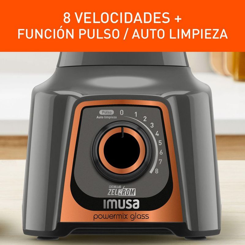 licuadora IMUSA 8 Velocidades 550 W Gris LM289BI1