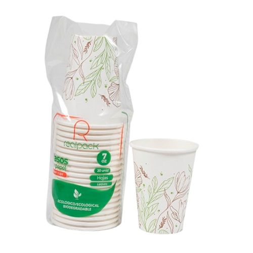 Vaso Papel Hojas 7 Onz Realpack SIN REF