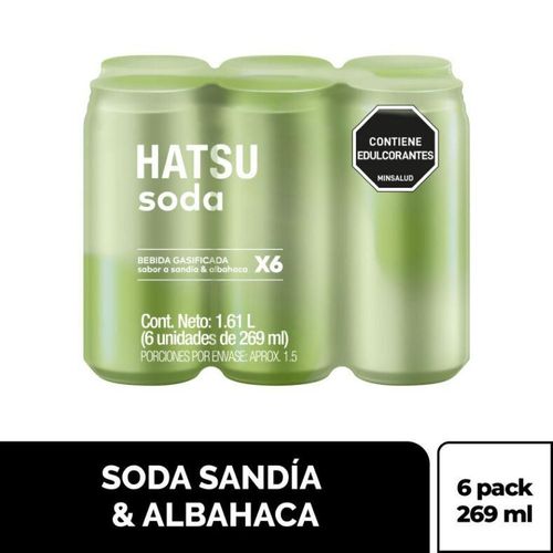 Soda HATSU Sandía Y Albahaca Lata x6und 269ml (1614  ml)