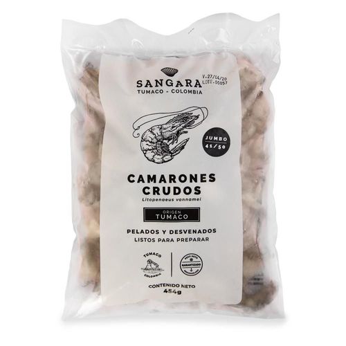 Camarón SANGARA Crudo talla 4150 (454  gr)