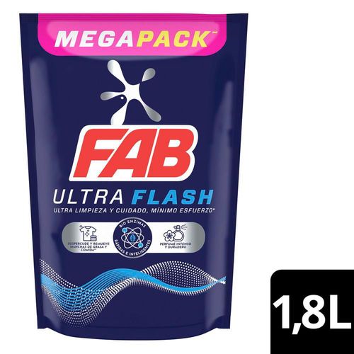 Detergente Líquido FAB Ultra Flash Mega Pack (1800 ml)