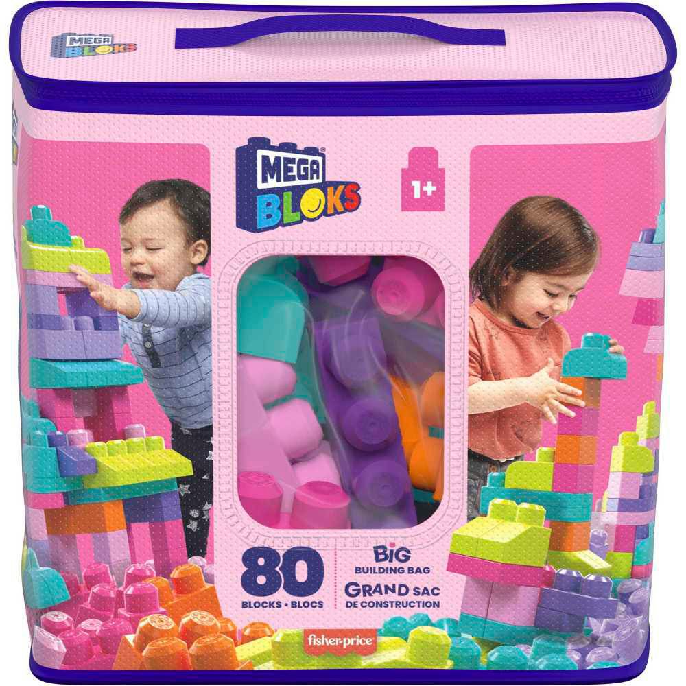 MEGA BLOKS Gran Bolsa Rosa para Construir Armable img #6