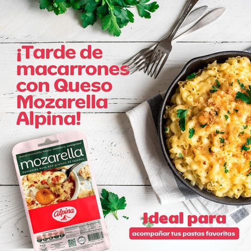 Queso Mozarella ALPINA 15 Tajadas (240  gr)