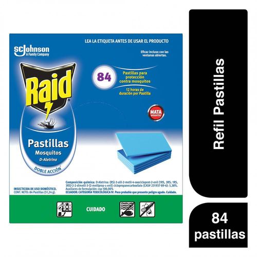 Repelente Pastilla Insectos Voladores 84 Repuestos RAID 84 und