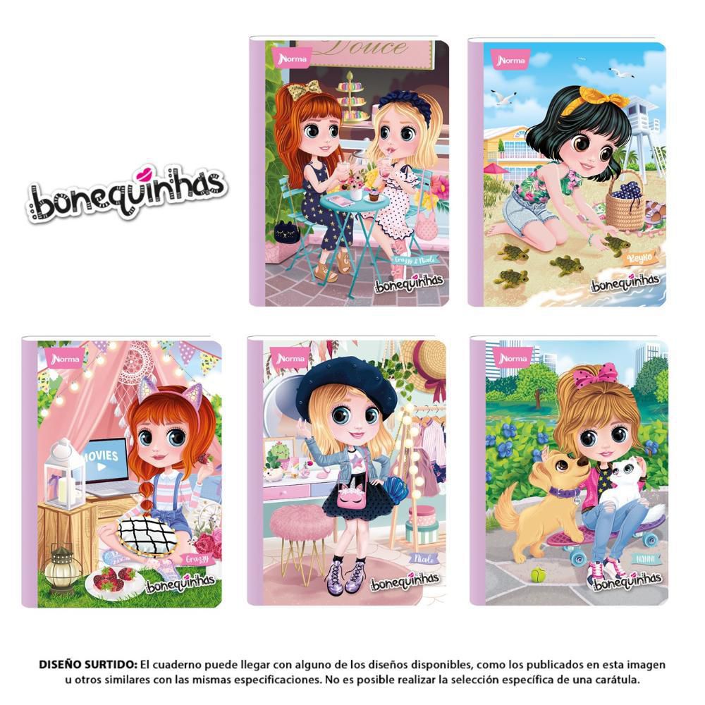 Cuaderno Bonequinhas Dolls Mediano Cuadriculado 100 hojas Cosido CUADERNOS NORMA img #1