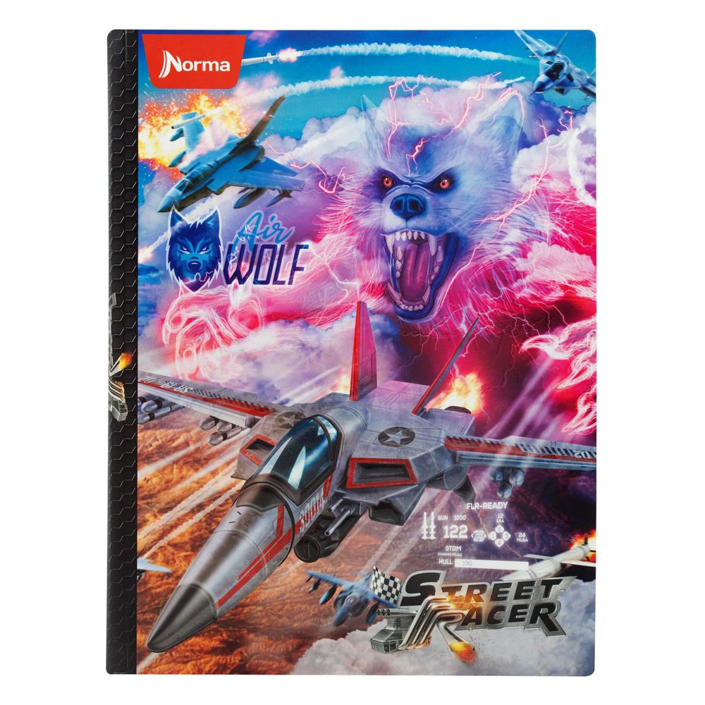 Cuaderno Tapa Dura Street Racer Mediano Cuadriculado 100 hojas Cosido NORMA img #1