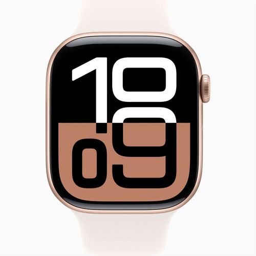 Apple Watch Series 10 Gps 46Mm Aluminio Oro Rosa Correa Deportiva Rosa Rubor M/L