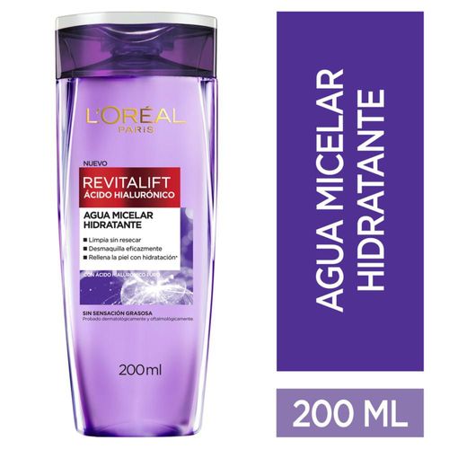 Agua micelar DERMO EXPERTISE Loreal Paris ácido hialurónico (200  ml)