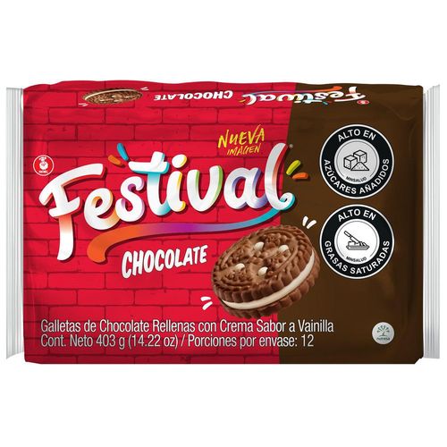 Galletas FESTIVAL Chocolate x12und (403  gr)