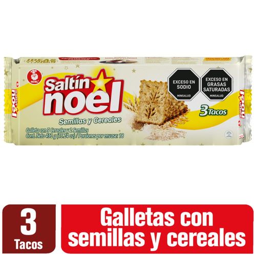 Galletas SALTIN NOEL Semillas y cereales x3 tacos (432  gr)