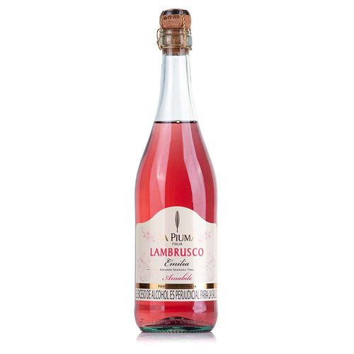 Vino Rosado LA PIUMA MARCA EXCLUSIVA Espumoso Lambrusco (750  ml)