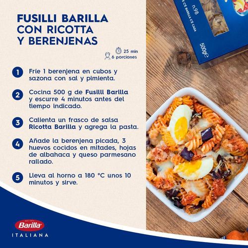 Pasta BARILLA MARCA EXCLUSIVA fusilli N°98 (500  gr)