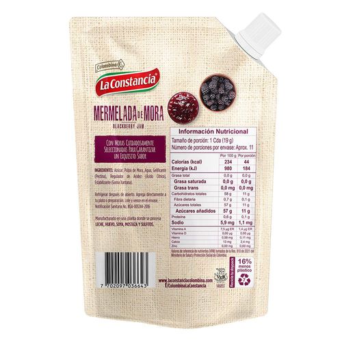 Mermelada LA CONSTANCIA De mora (200  gr)